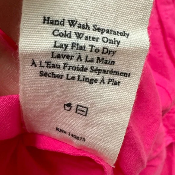 LoveShackFancy Natasha Heritage Mini Dress, Bright Pink, XS, Cotton, wore once - Picture 9 of 9